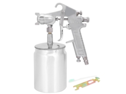 Pistola de pintura a ar comprimido de 1000ml com bico de aço inoxidável e conector de 1/4" - Ferramenta industrial profissional