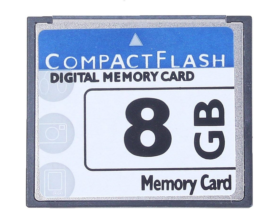 Tarjeta De Memoria Compact Flash De 8 Gb, Blanca Y Azul.
