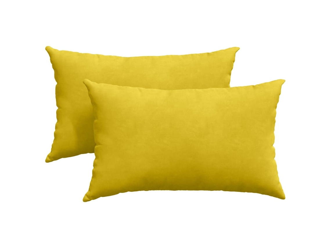 Cojines De Sofá 2 Uds Amarillo 50 X 30 Cm Tela De Pana