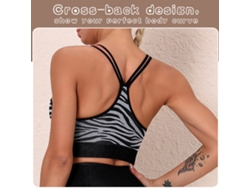 Sujetador Deportivo Para Mujer Con Soporte Extraíble, Diseño A Rayas Y Espalda Cruzada, Ideal Para Yoga, Gimnasio Y Running.