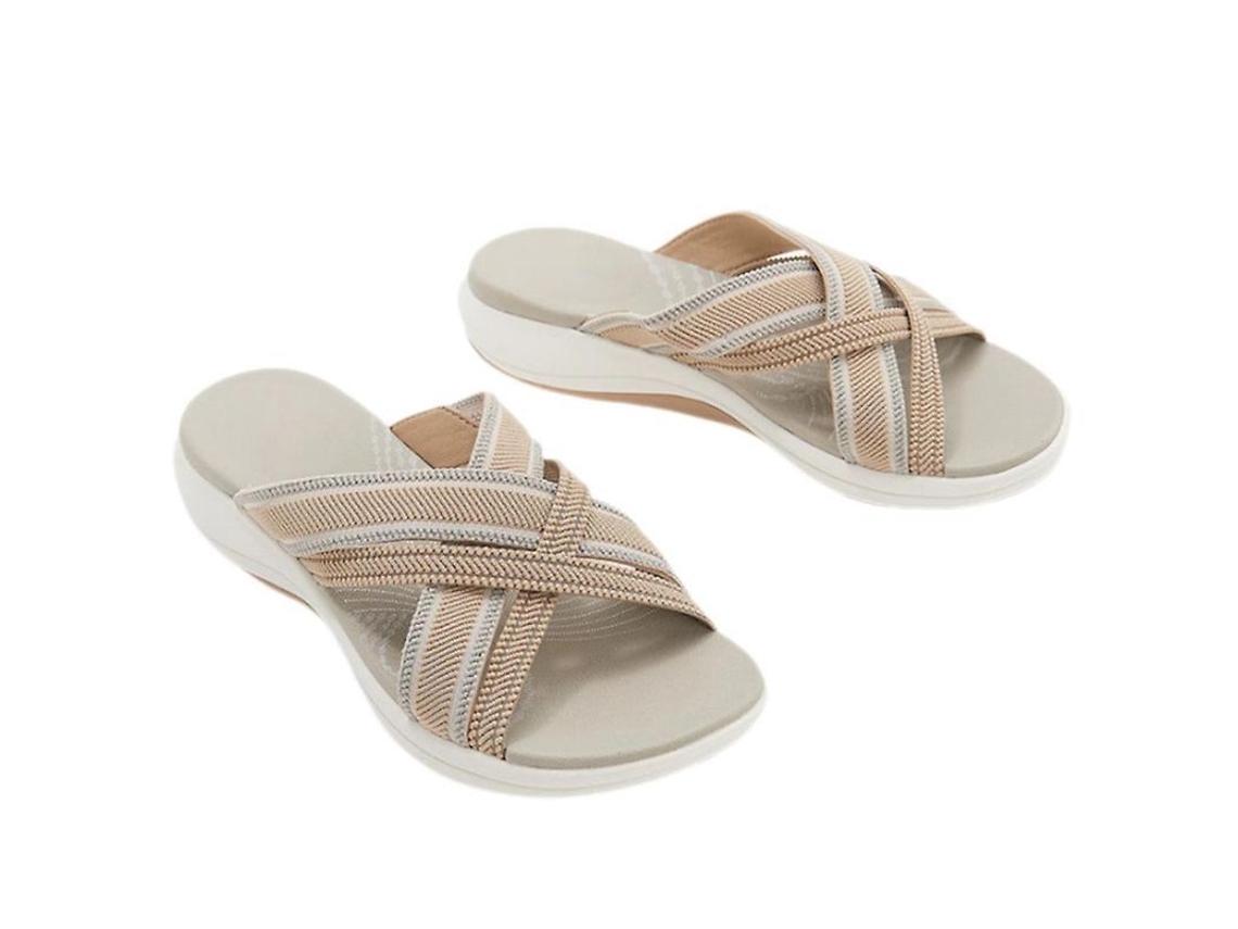 2026-sandalias De Mujer Con Correas Cruzadas Zuecos De Punta Abierta Zapatos De Playa