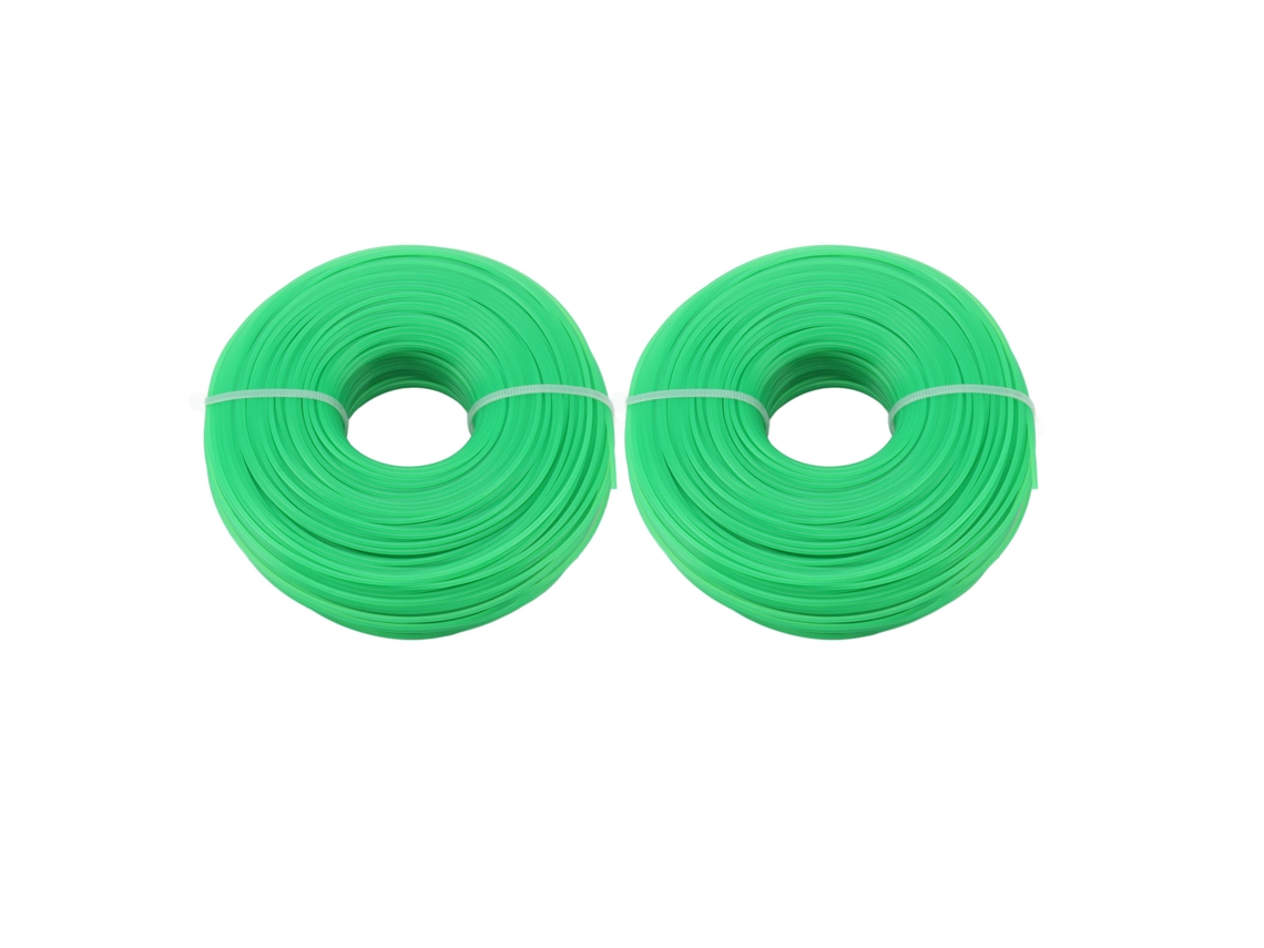 2 Unidades De Alambre De Corte De Nailon De 100 M Y 1,6 Mm Para Cortacésped Eléctrico De Jardín (verde)