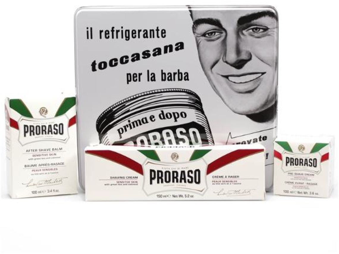 After Shave PRORASO Vintage Selection Kit Man Green Tea And Oatmeal   (100ml+100ml+150ml)