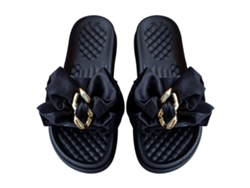 Pantuflas Negras Para Mujer Con Cordones De Pvc, Suela Gruesa Antideslizante, Cómodas Para Estar En Casa Y De Compras, Talla 36.