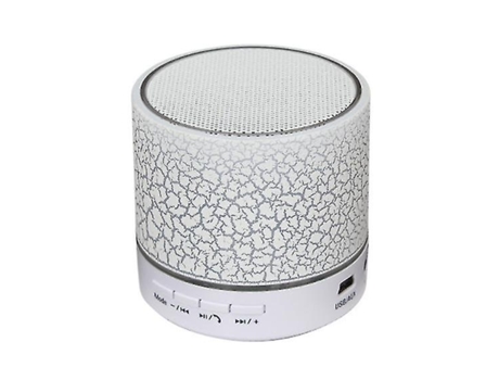 Mini Altavoz Bluetooth Inalámbrico Usb/Tarjeta Tf/Altavoz Fm Subwoofer con Luz Colorida Led Estéreo Blanco BISBISOUS