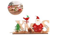 Decoración de madera - Adornos de madera de Papá Noel y muñeco de nieve RNEMITERY