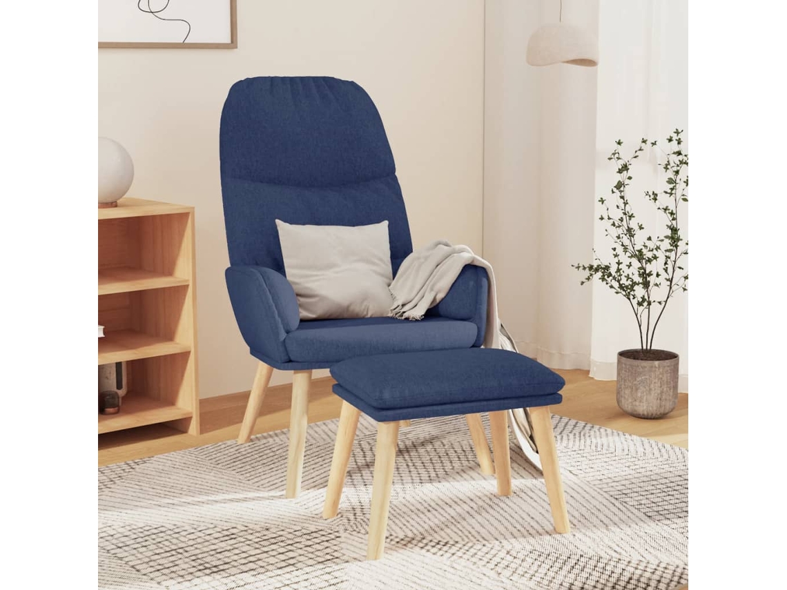 Sillón de relax VIDAXL Azul Tela (70x77x98 cm)