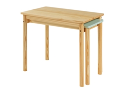 Mesa infantil extensible Skellefteå Pino 60-98x38x52 cm - Natural / Verde Menta [EN.CASA]