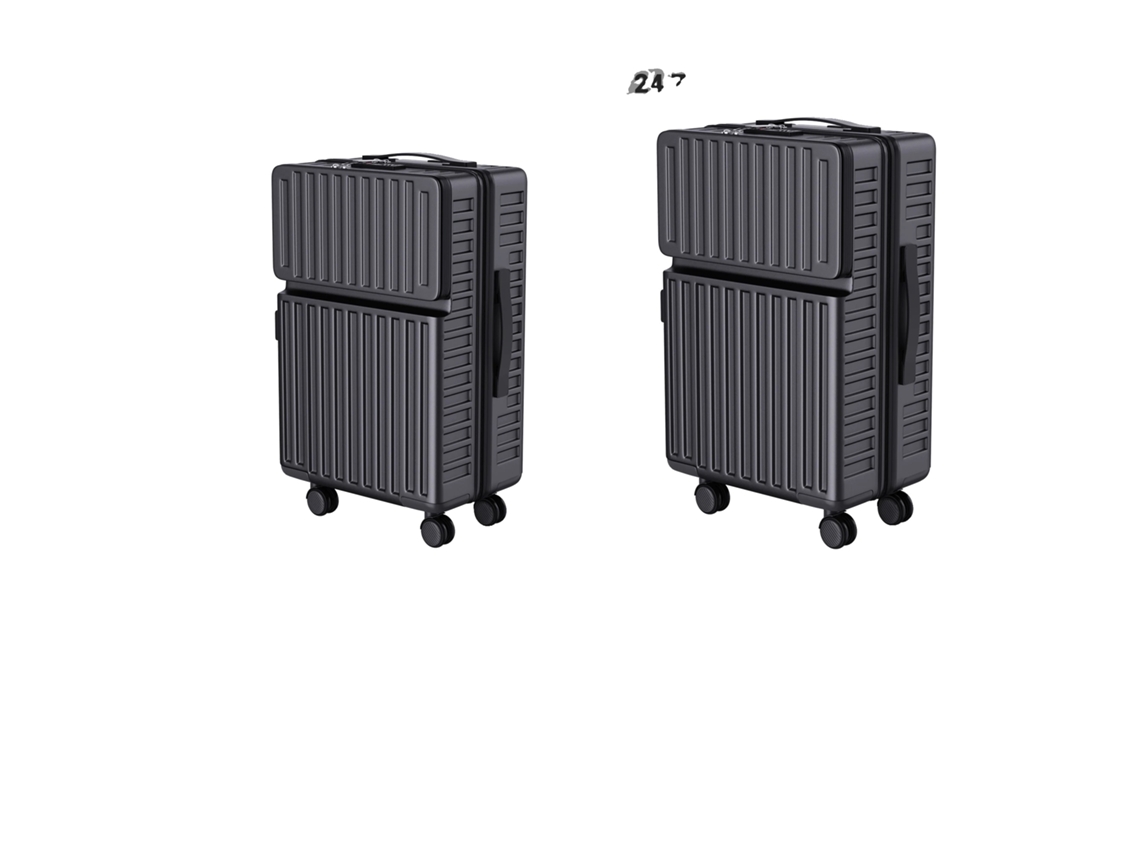Juego de 2 maletas de viaje ABS con ruedas de 360°, color negro, OEM