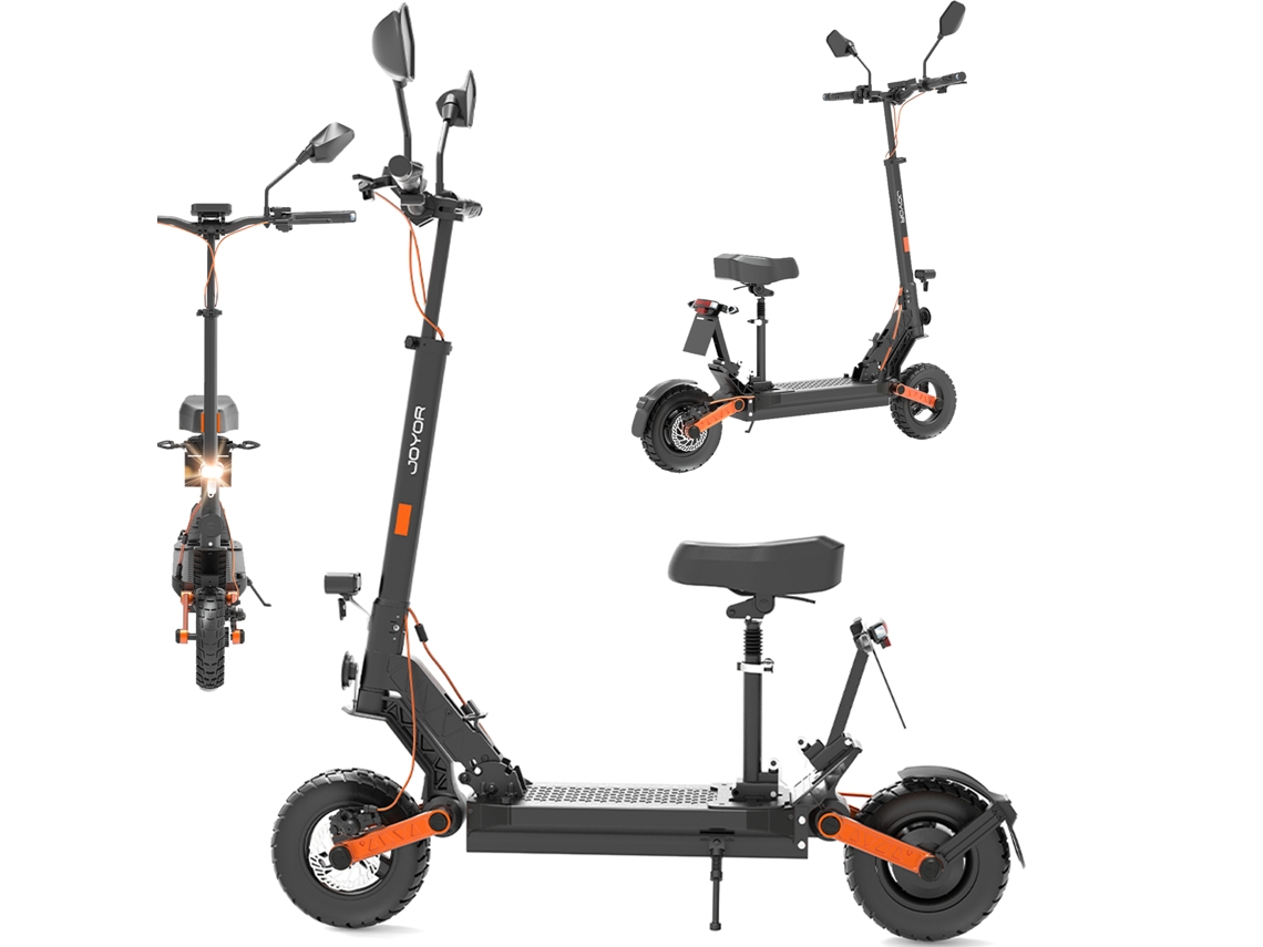 Patinete Elétrico JOYOR  S8-E Com Asiento (800W - 45KM/H - 80KM - 26AH - 10" - NFC)