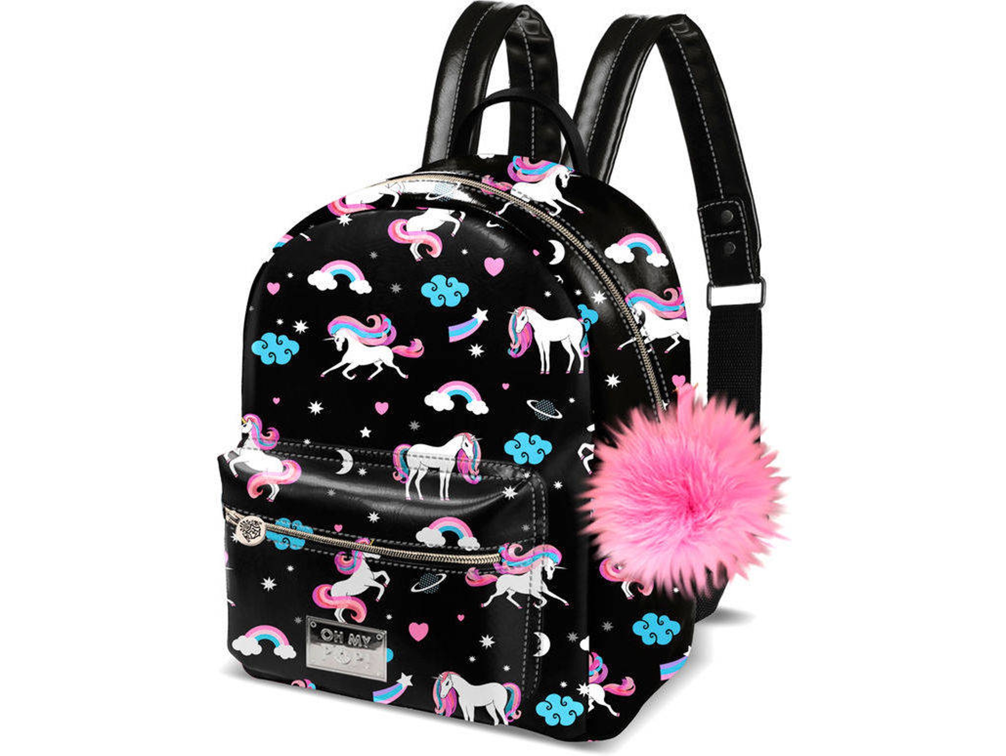 Mochila KARACTERMANIA Oh My Pop Unicorn Negro (27x21x15cm - Poliéster)