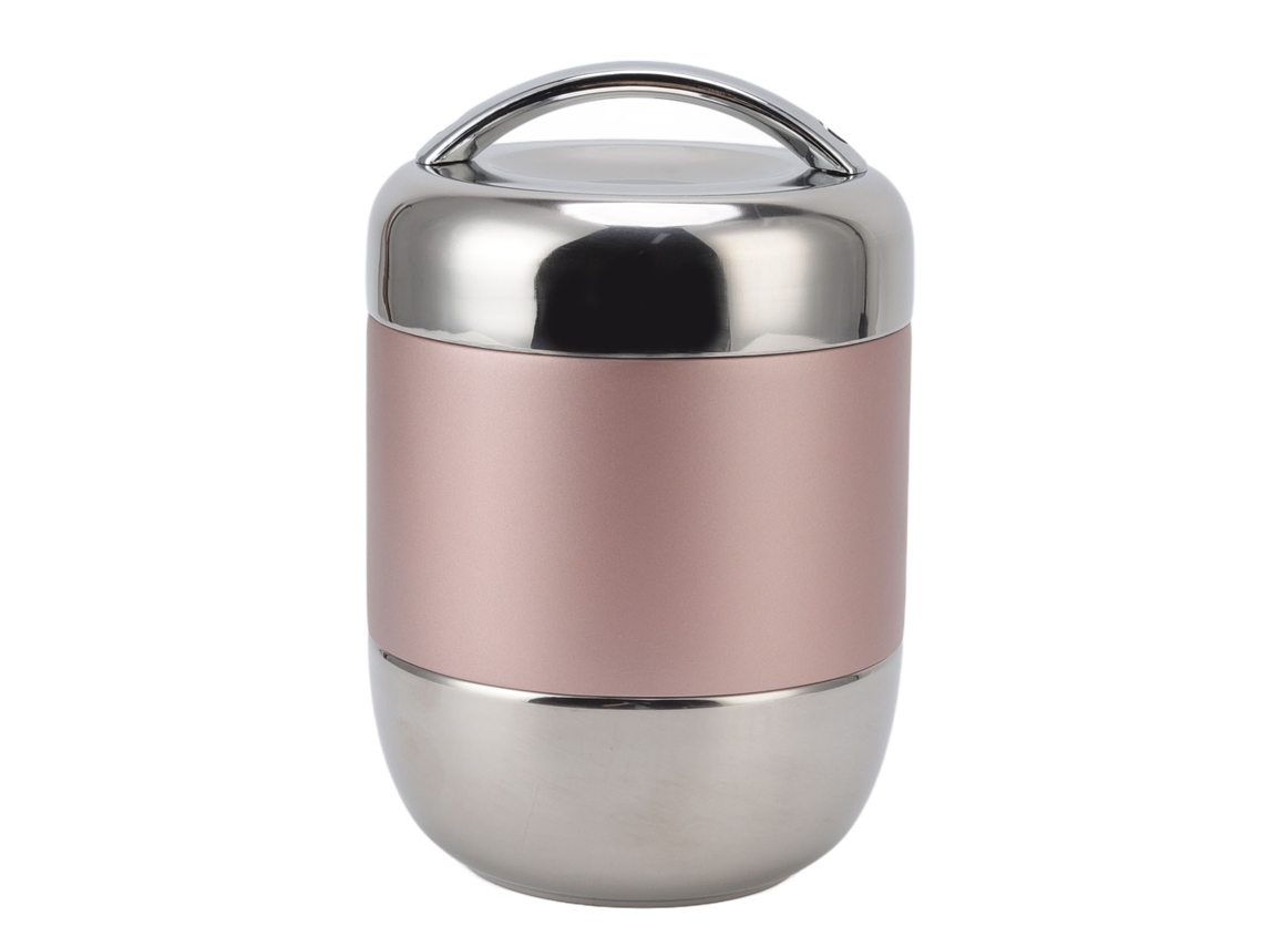 Recipiente Térmico De Acero Inoxidable De 1,5 L, Multicapa, Sellado, Ideal Para El Almuerzo En El Trabajo (oro Rosa).