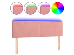 Maison Exclusive - Cabecero Con Led De Terciopelo Rosa 144x5x78/88 Cm