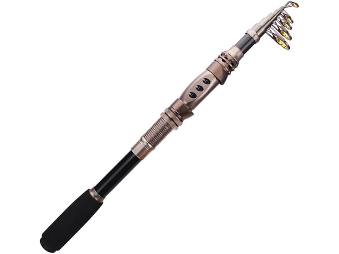 Caña De Pescar, Pescar Mar, Retráctil Portátil Corta 1,8-3,3 M, Carro Pesca Fibra Carbono Súper Resistente,...