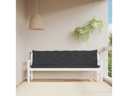 Cojines para banco de jardín, 2 unidades, 200x50x7cm, tela Oxford negra HARLANV1