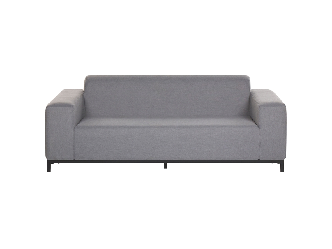 Sofá de 3 plazas BELIANI Rovigo de Poliéster Gris 186x84x68