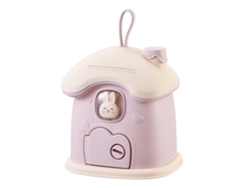 Hucha con forma de seta y diseño de conejo, un juguete adorable para niños.