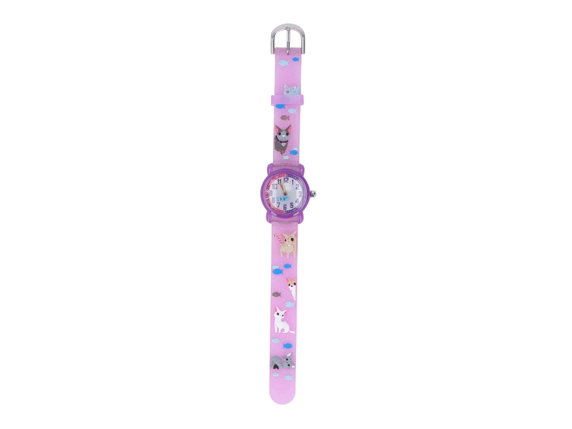 2026-reloj Para Niños Gatito 3d Lindo Correa Impermeable Regalo De Cumpleaños Para Niñas Niños Mayor De 3 Años Morado