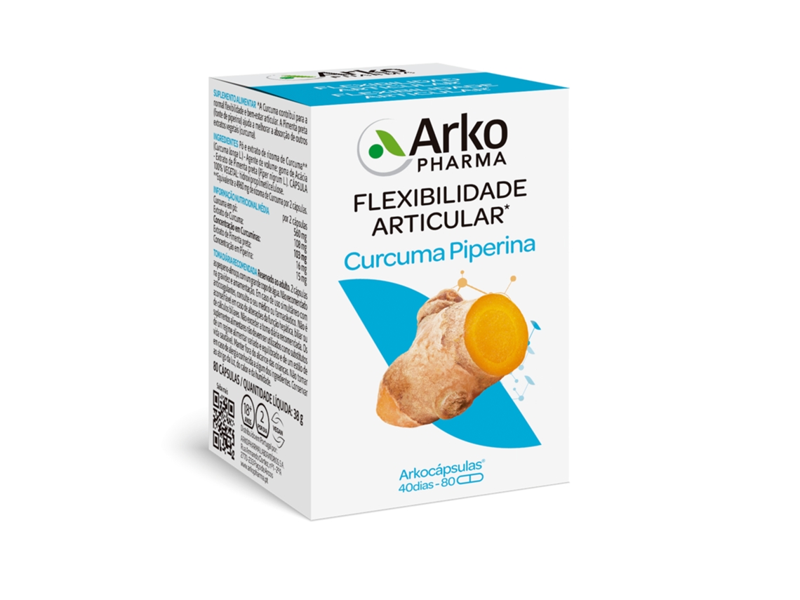 Suplemento para la flexibilidad de las articulaciones Cúrcuma Arkocápsulas