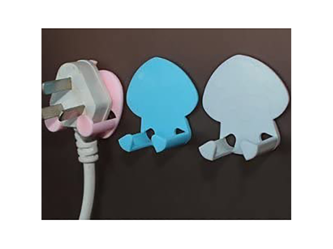 Soporte De Enchufe Multifuncional Adhesivo Para Pared, Gancho De Almacenamiento Para Cocina Y Hogar, Rosa