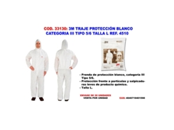 3m traje proteccion blanco categoria iii tipo 5-6 l ref. 4510