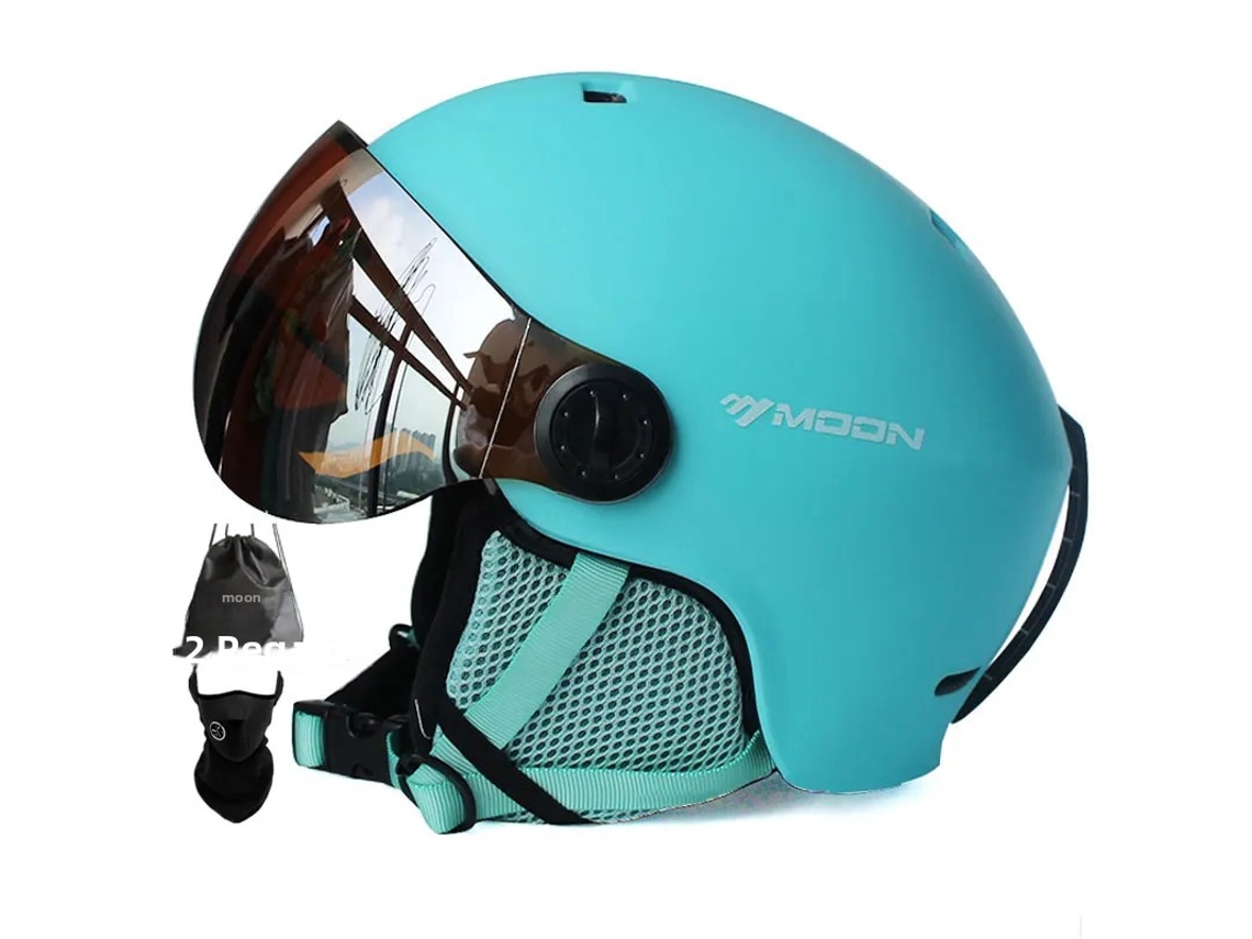 Casco de esquí, gafas protectoras, deportes al aire libre, esquí, snowboard Mdug (azul M)