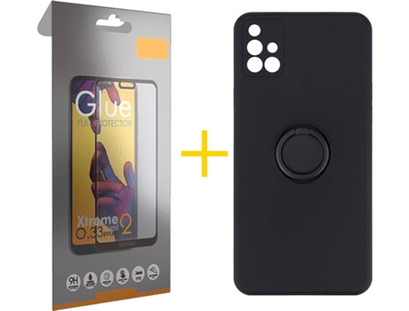 Carcasa + Protector de Pantalla para Samsung Galaxy A71 SKYHE Negro