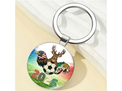 Lfengero Circular Cristal Mascotas Copa 2026 Ee.uu. Canadá México, Anillo Metal Robusto, Accesorio Coleccionable Para Hinchas De Fútbol.