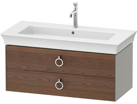 DURAVIT White Tulip, mueble de baño colgado en la pared, ancho 984 x fondo 458mm, con 2 cajones, con tirador, WT43520