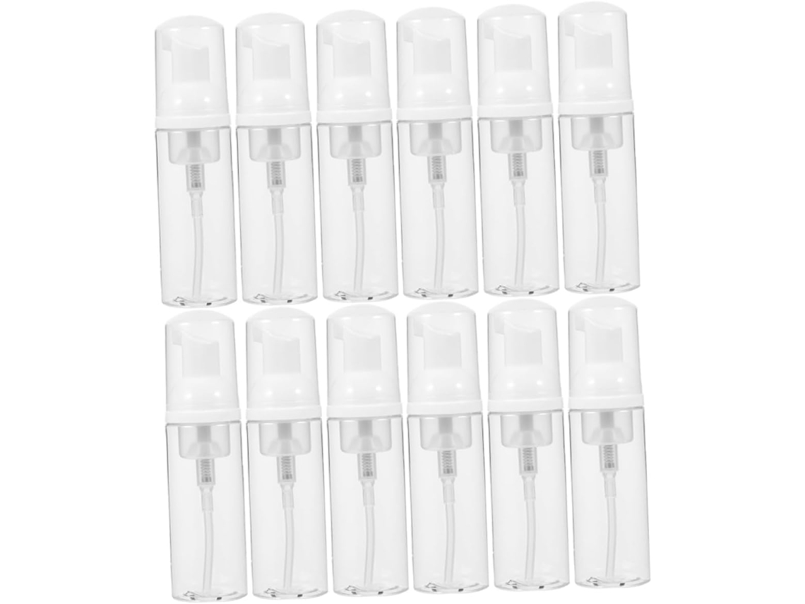 Paquete De 12 Botellas De Plástico Con Dosificadores De Espuma, Ideales Para Viajes Y Como Envases Para Cosméticos.