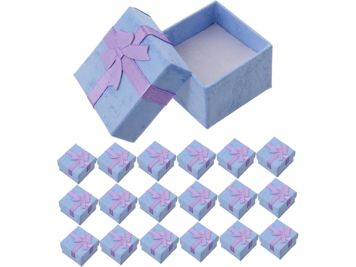 Cajas Cartón Color Lavanda Joyería 24 Unidades Tapas Anillos Collares Pendientes