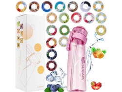 Botella De Agua Deportiva De 650 Ml Sin Bpa Con 19 Cápsulas De Sabores Aleatorios (rosa Transparente) Chrui