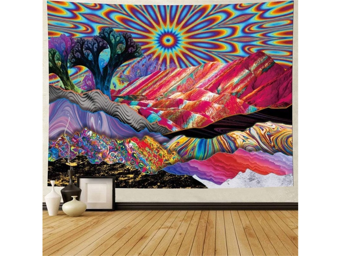 2026-pared Tapestry Linjou Paisaje Natural Sol Árboles Decoración Dormitorio M 130x150cm M