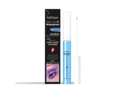 Maquillaje de delineador de ojos azul fluorescente