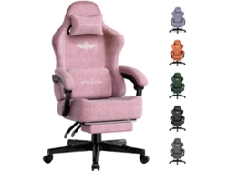 Silla gaming con reposapiés para adultos, Lino, rosa Gtplayer