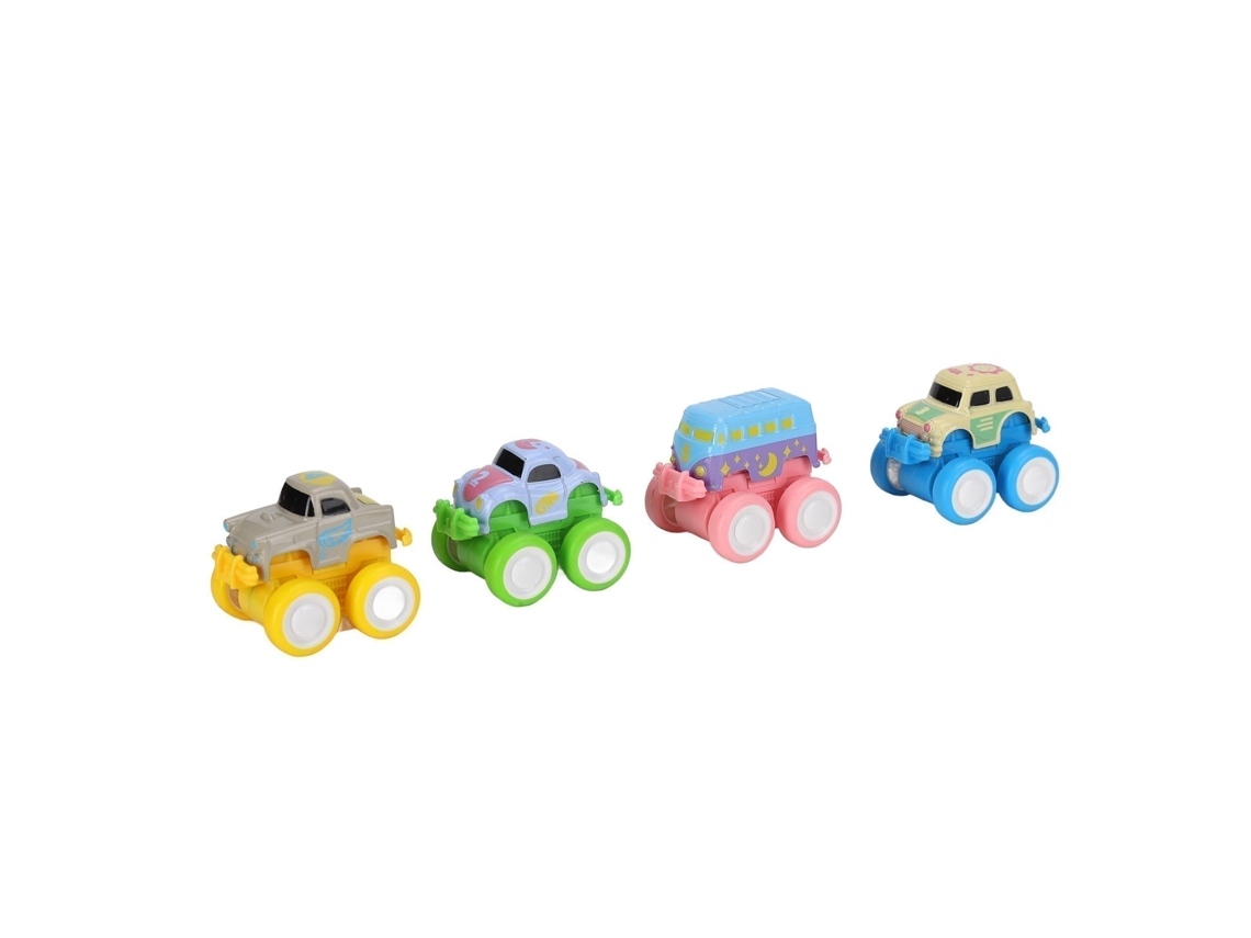 Juego De 4 Coches De Juguete Con Resortes De Dibujos Animados, Versión Q Alloy, Para Niños De 3 Años En Adelante.
