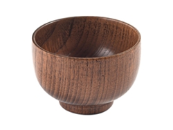 Cuenco Antiguo De Madera De Azerola De Estilo Japonés Con Acabado Barnizado Para Niños Y Adultos, 11 X 6,5 Cm.