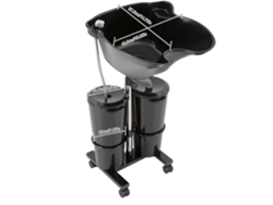 Lavabo de peluquería, altura ajustable, diseño portátil, negro (OEM)