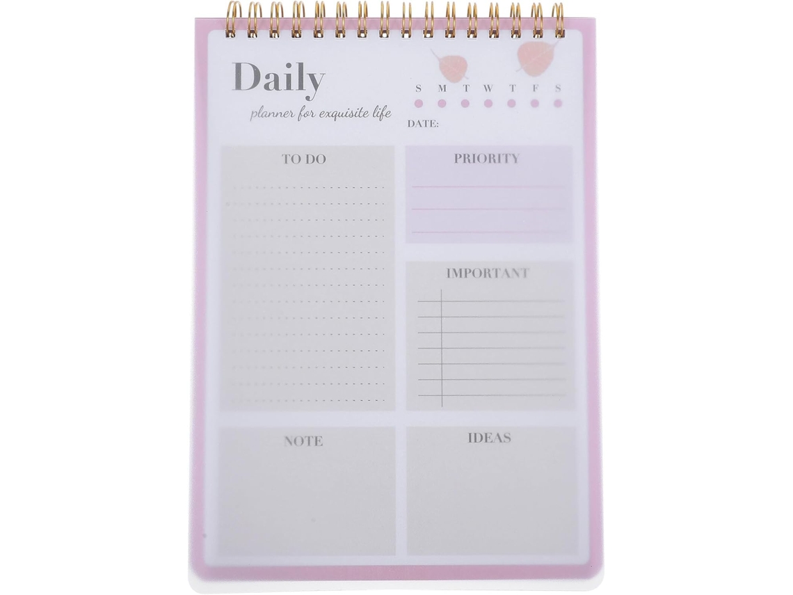Planificador De Tareas Diarias, Cuaderno De Gestión Del Tiempo, Formato Compacto A5, Rosa Claro, Para Oficina