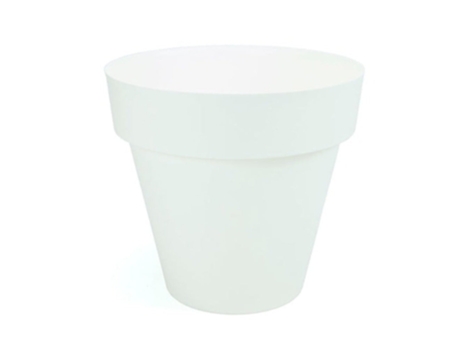 PLASTIKEN TES - Maceta Redonda Clásica Diámetro 32 cm Capacidad 14L Blanco