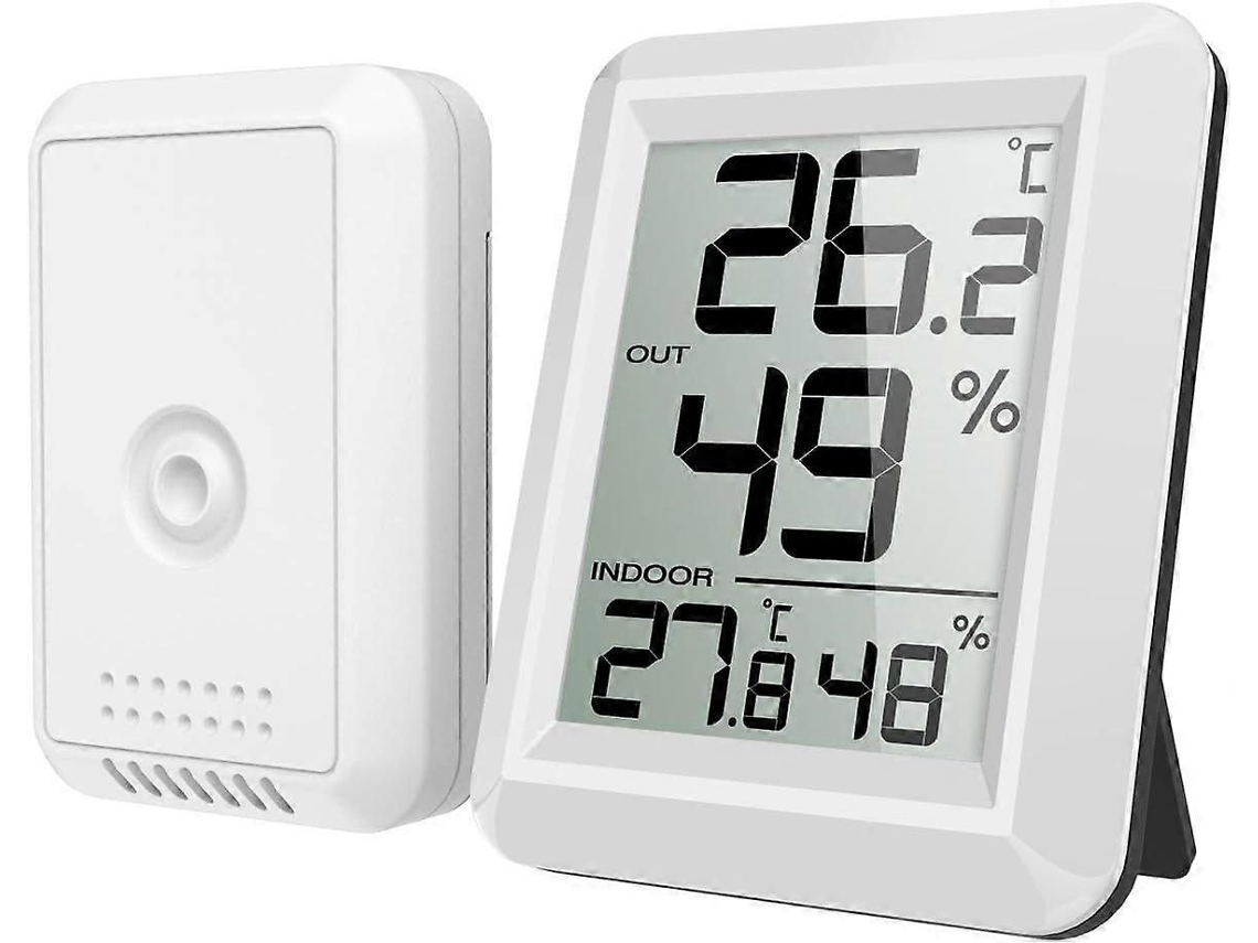Termómetro interior/exterior, termómetro higrómetro con sensor externo, termómetro de ambiente, radio. GOKOCO
