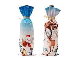 Funda para botella de vino navideña, bolsas de fiesta reutilizables RNEMITERY