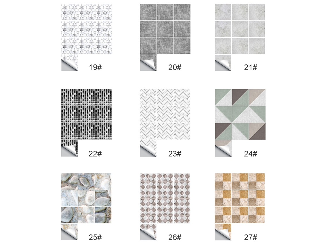 2026-10 Piezas Pegatinas De Azulejos Autoadehesivas Decorativas Diy Para Cocina Baño Pared Removibles Protección Hogar