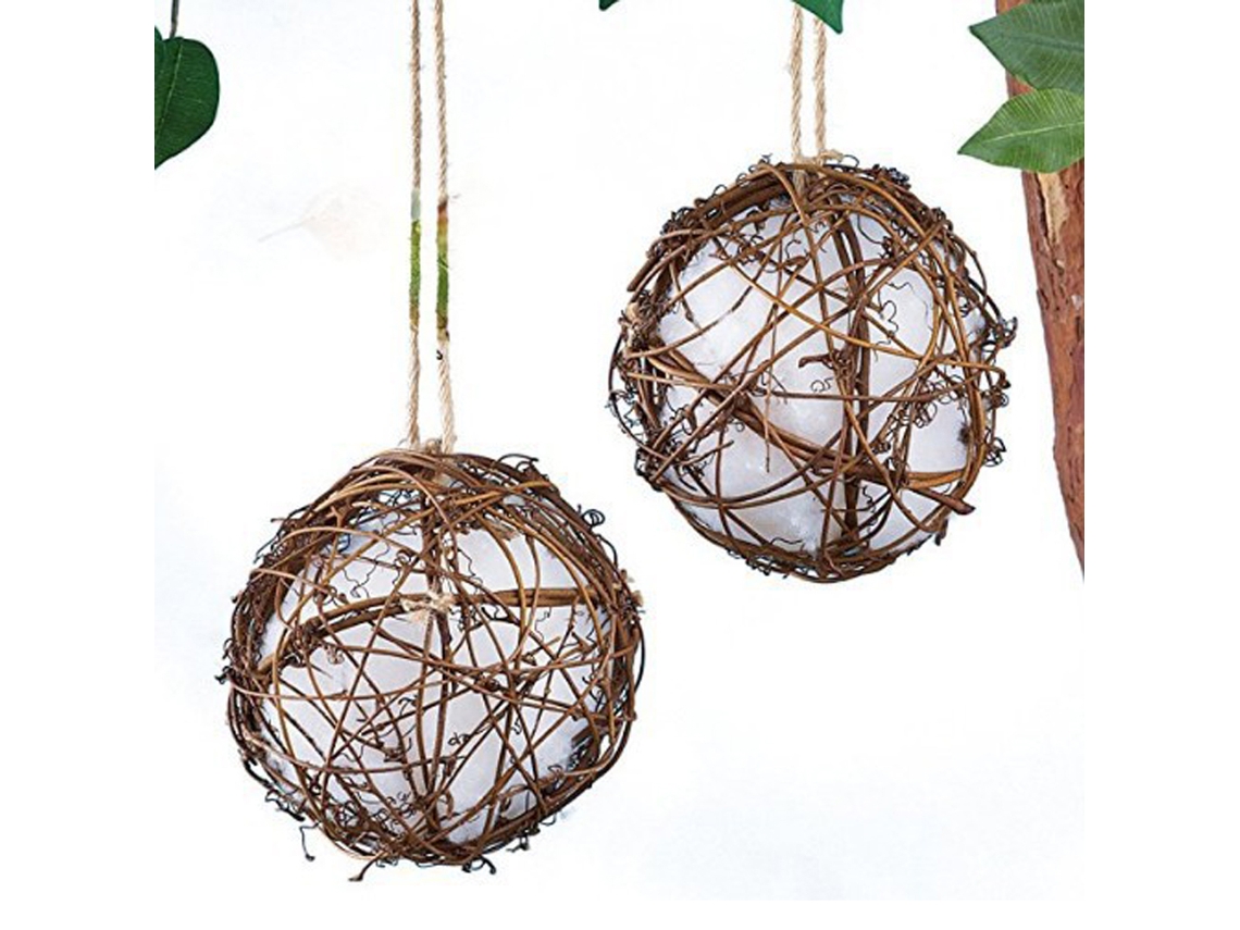 Nido De Colibrí De Mimbre Hecho A Mano, Redondo, Ideal Para Aves Silvestres Y Decoración De Jardín.