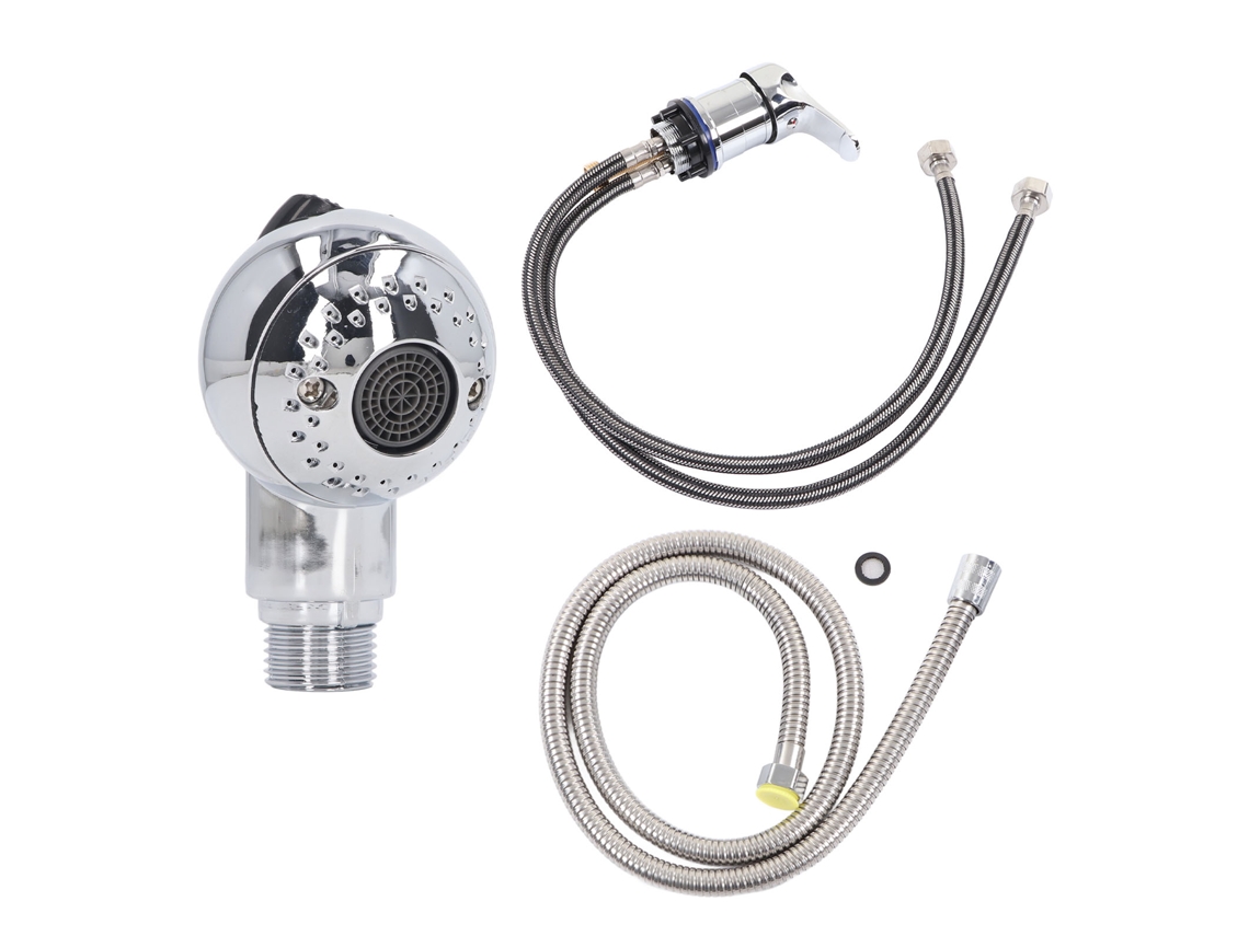 Kit de rociador para grifo de lavacabezas con manguera de 120 cm e interruptor de agua caliente/fría.