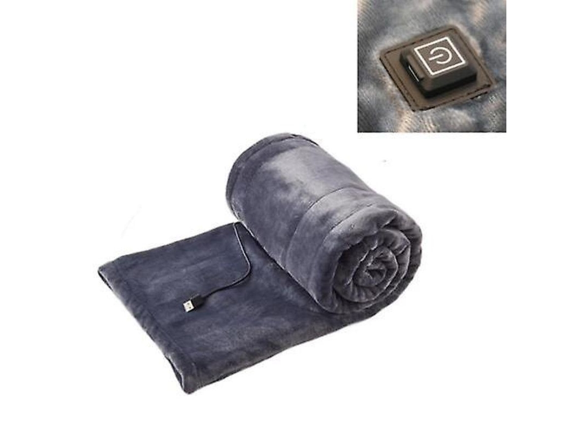 2026-manta Electrica Usb De Lana Polar Portatil Ajuste De Temperatura 3 Niveles Lavable Invierno Calient 100*80cm Gris