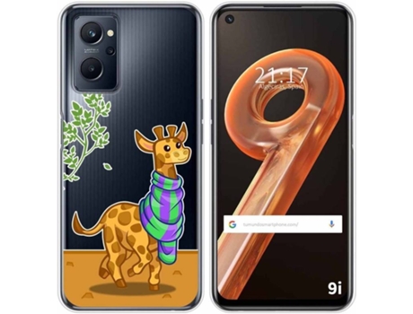 Carcasa Realme 9i TUMUNDOSMARTPHONE Dibujos Transparente Jirafa Multicolor
