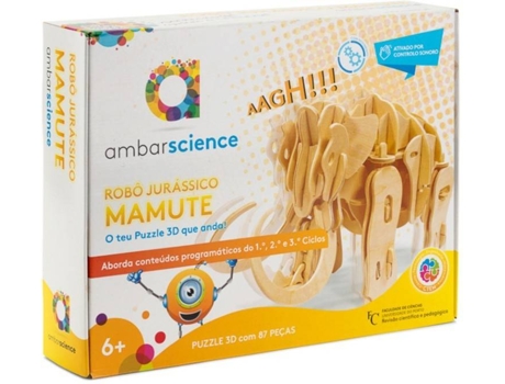 Puzzle 3D AMBARSCIENCE Mamute - Robô Sonido (Edad Minima: 6 años)