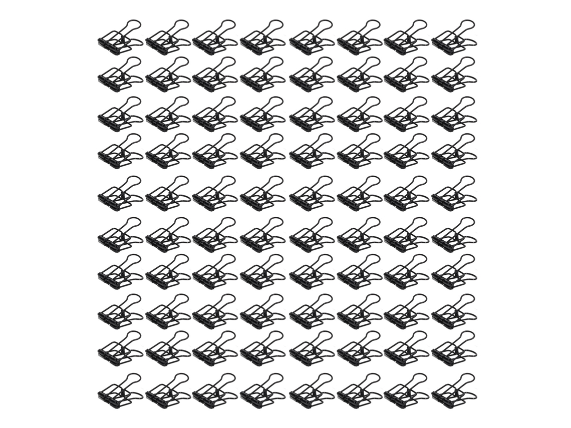 80 Pinzas De Carpeta Huecas 0.7in Metálicas Fuertes Para Oficina Hogar Estudio Clips De Papel Negros