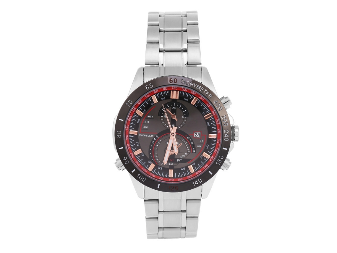 Reloj Analógico De Cuarzo Para Hombre En Acero Inoxidable Con Fecha Y Brazalete De Acero (negro Y Dorado)
